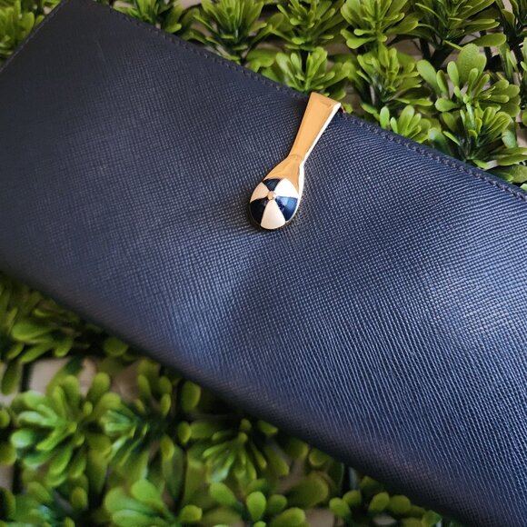 EUC Gucci w/COA Riding Cap Long Wallet Navy - Picture 1 of 16